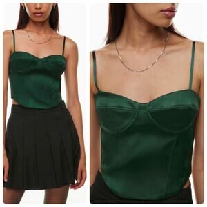 Aritzia Sunday Best Green Corset Bustier Top Size M Structured Cups